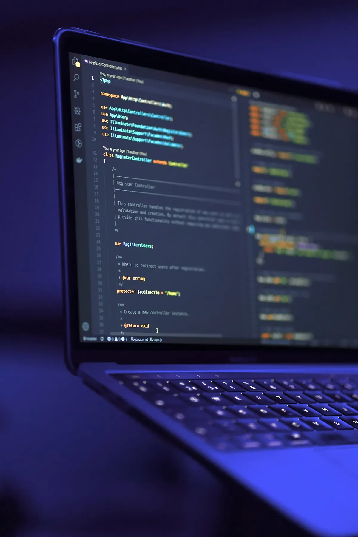 programming code on computer screen